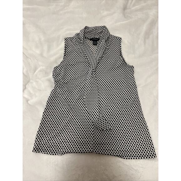 Liz McCoy top - Sleeveless - Size S - Black/What Patterned - Picture 1 of 2